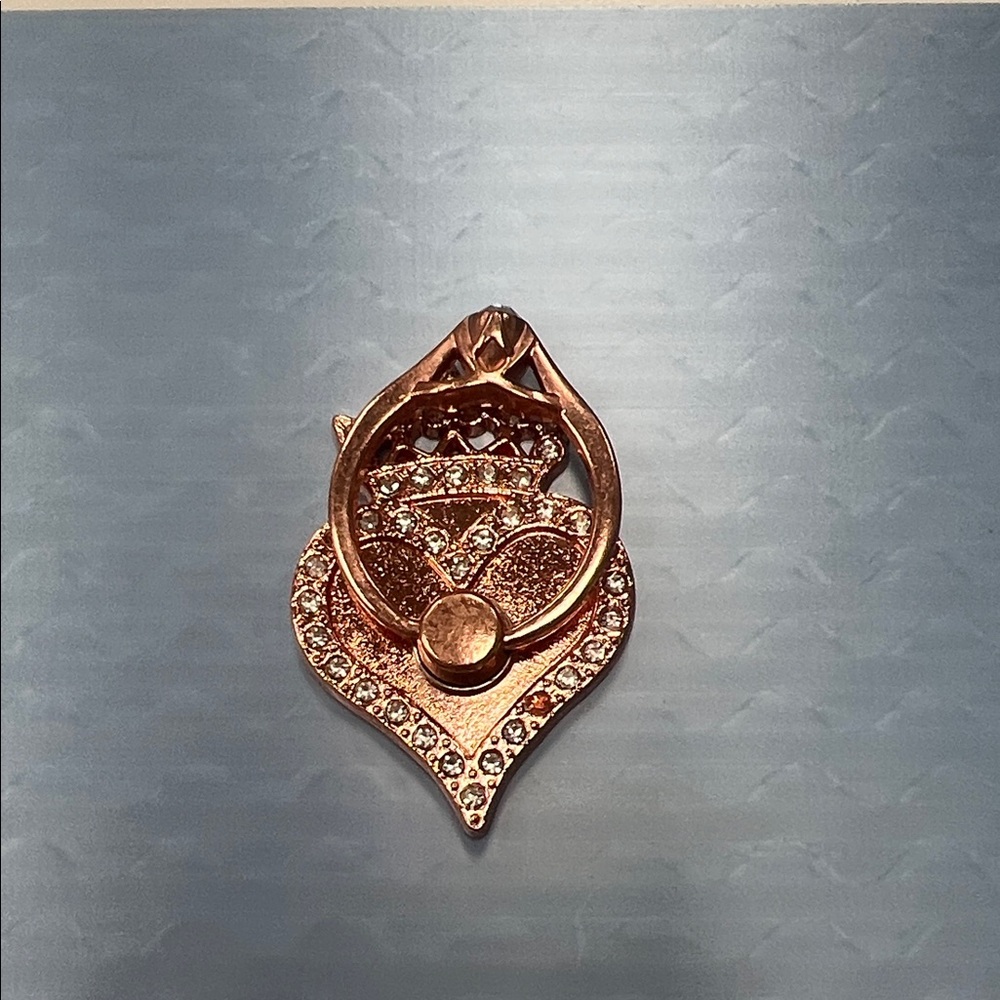 Elegant Gold phone ring holder with Crystal Accents